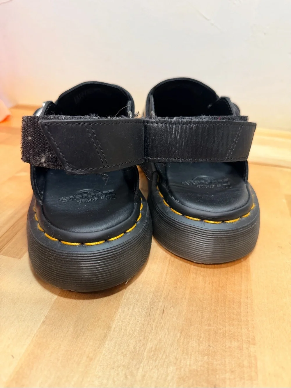 Dr. Martens Black Leather Buckle Clog Slingback - Jorge II